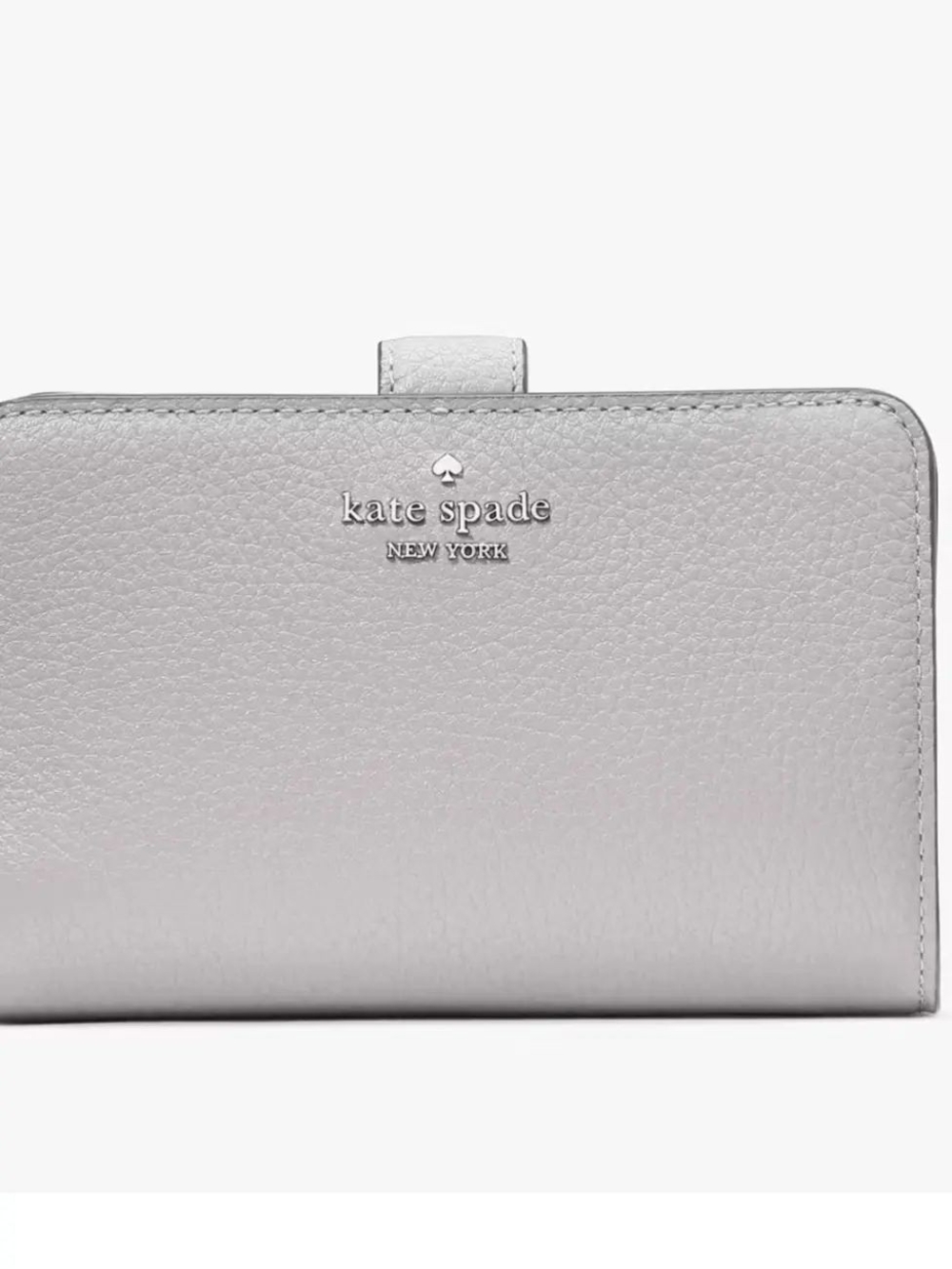 kate spade Pebbled Leather Wallet in Light Gray
